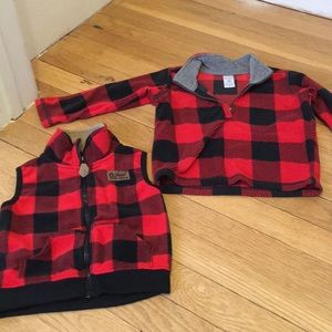 Carter’s Buffalo Check Vest and Pull-over